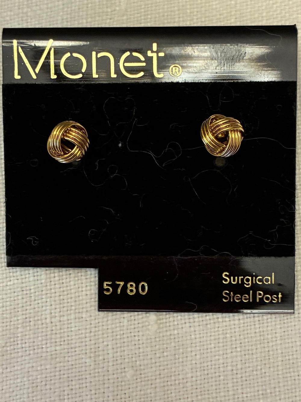 Monet Gold Twisted Knot Stud Earrings